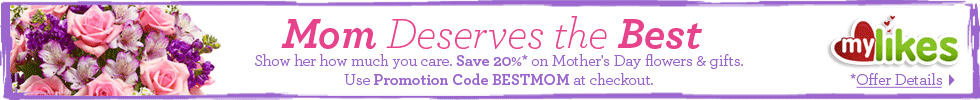 Save 20% on Mother's Day Flowers & Gifts