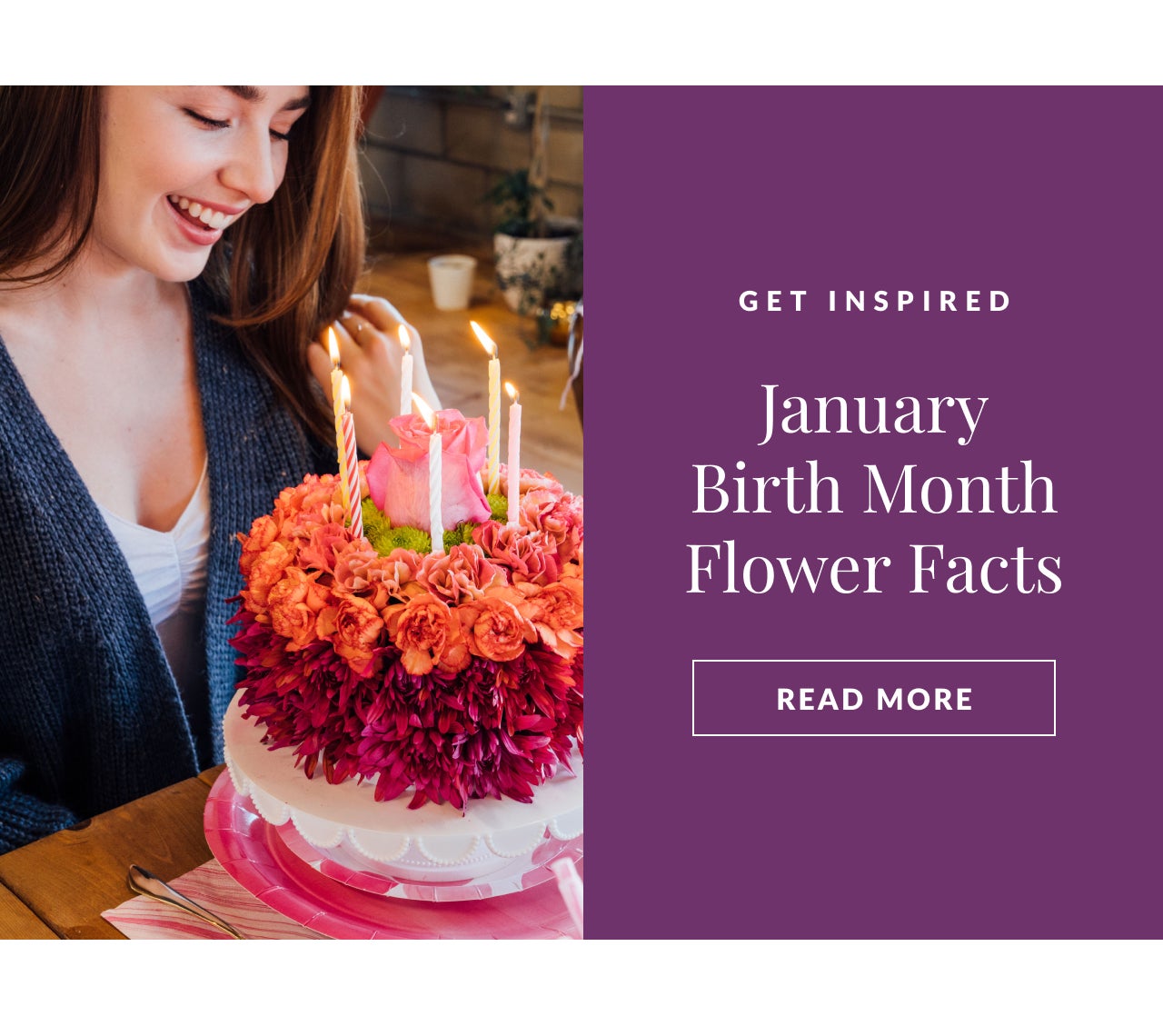 January Birth Month Flower Facts Banner