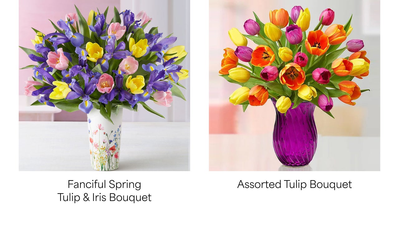 Fanciful Spring Tulip & Iris Bouquet