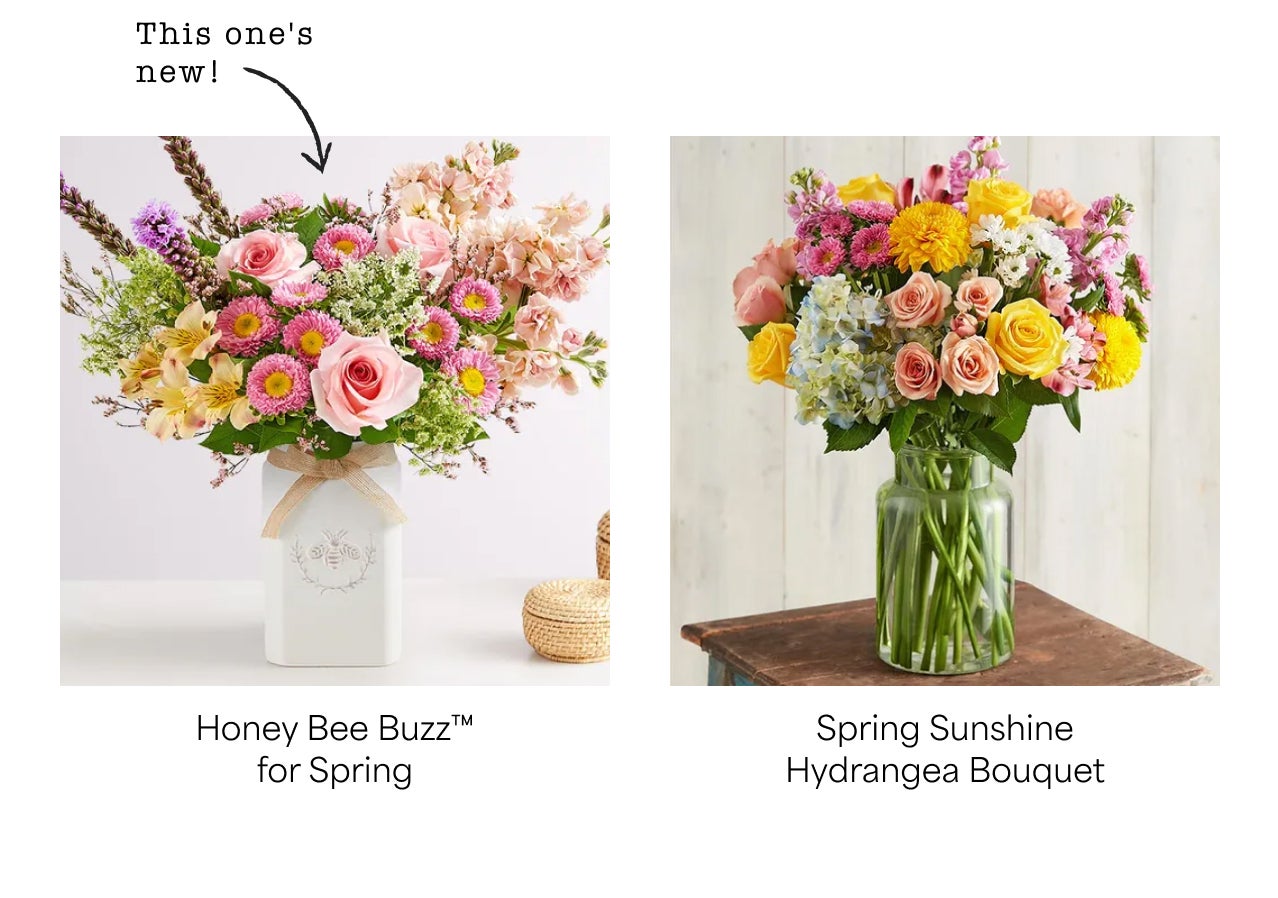 Honey Bee Buzz for Spring & Spring Sunshine Hydrangea Bouquet