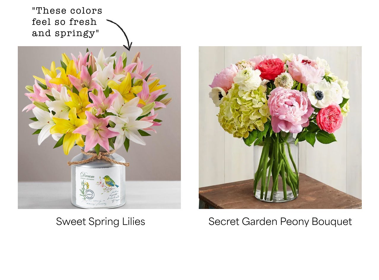 Sweet Spring Lilies & Secret Garden Peony Bouquet