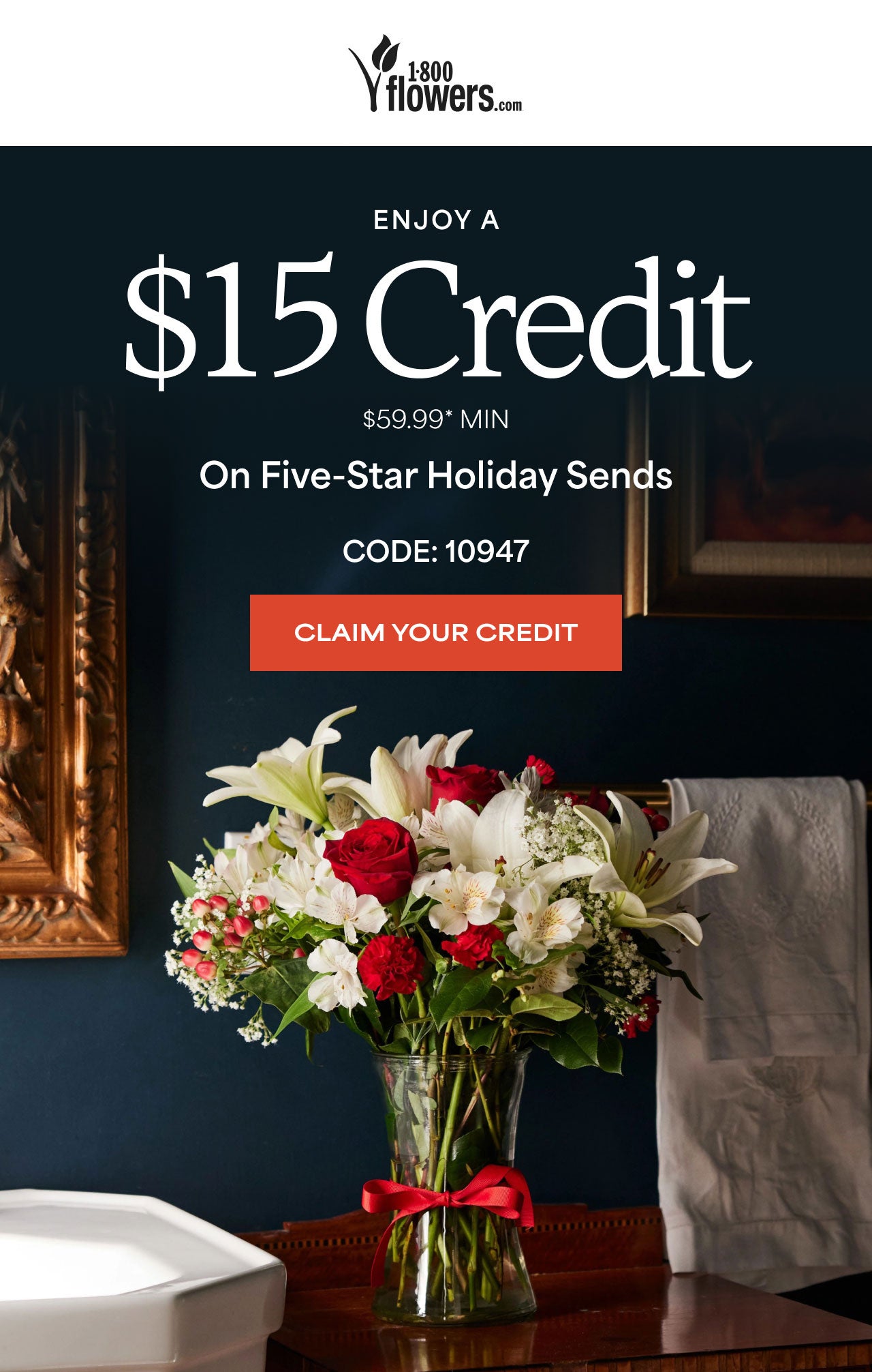 Enjoy A $15 Credit on Five-Star Holiday Sends Min $59.99 | Code 10947