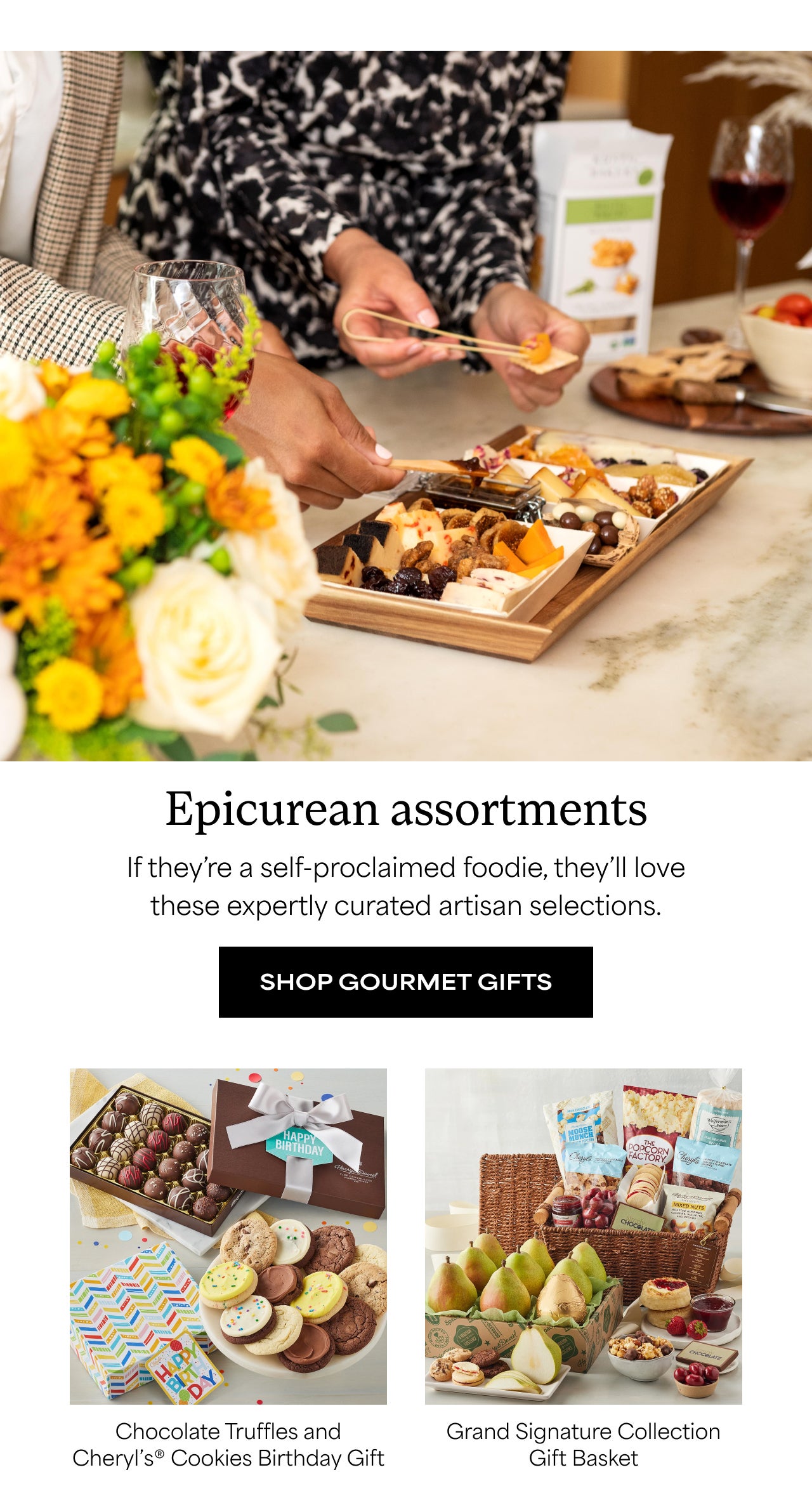 Epicurean Assortments | If they're a self-proclaimed foodie, they'll love these expertly curated artisan selections. | Shop Gourmet Gifts