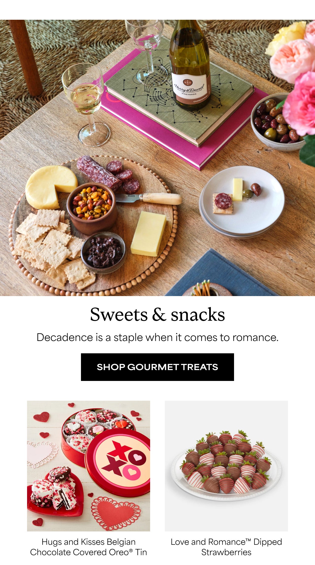 Sweets & Snacks | Decadence is a staple when it comes to romance. | Shop Gourmet Treats