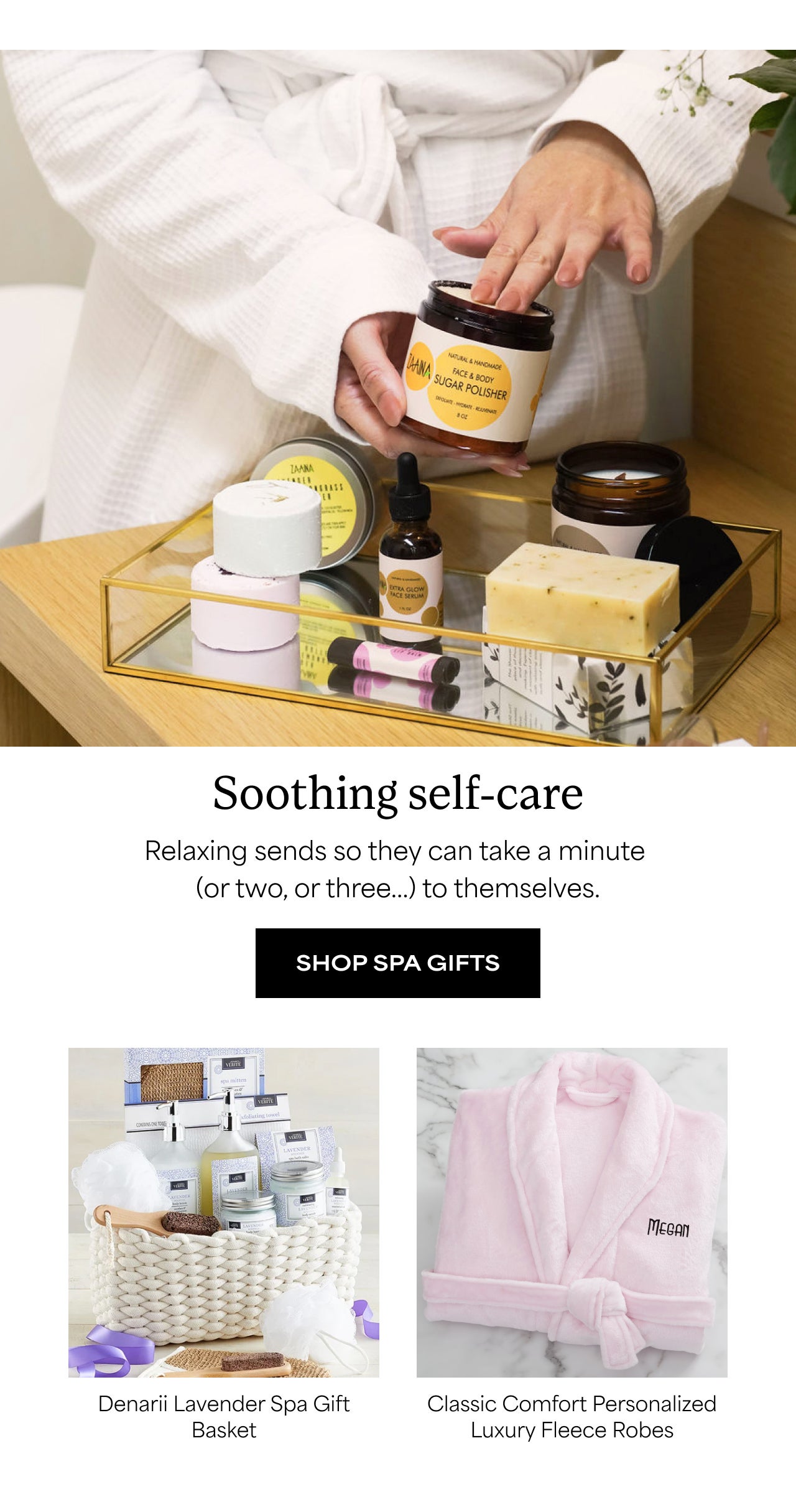 Soothing Self-Care | Relaxing sends so they can take a minute (or two, or three...) to themselves. | Shop Spa Gifts