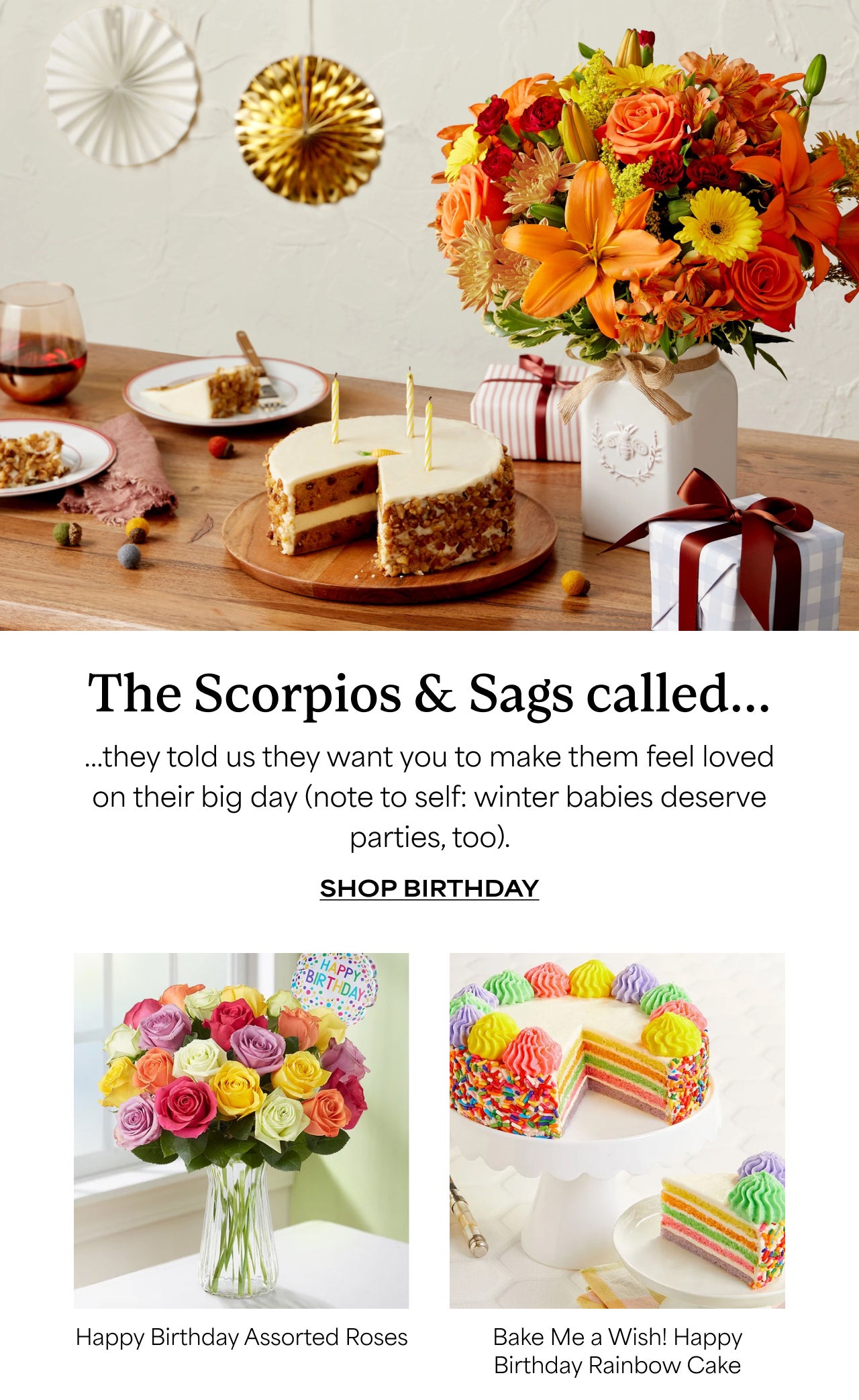 The Scorpios and Sags called | Shop Birthday