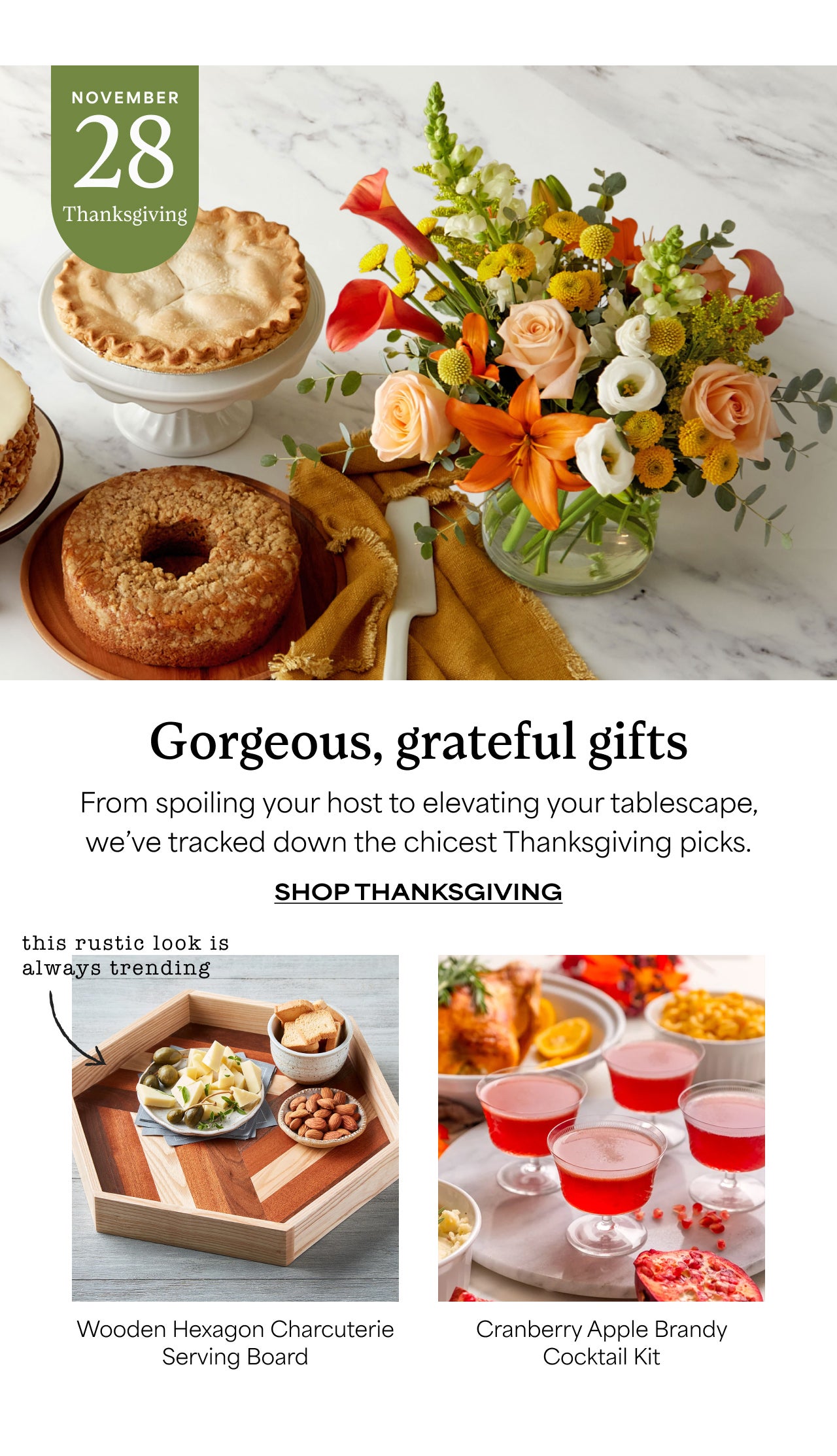 Gorgeous, Grateful Gifts | From Spoiling your host to elevating your tablescape, we've tracked down the chicest Thanksgiving picks | Shop Thanksgiving