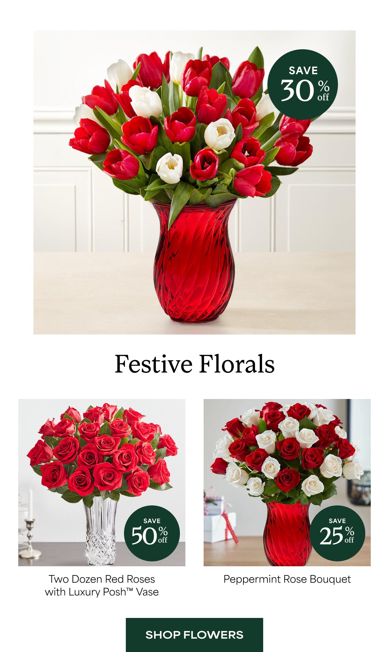 We love blooms year-round, but add a bit of festive flair to a bouquet? Divine | Shop Flowers