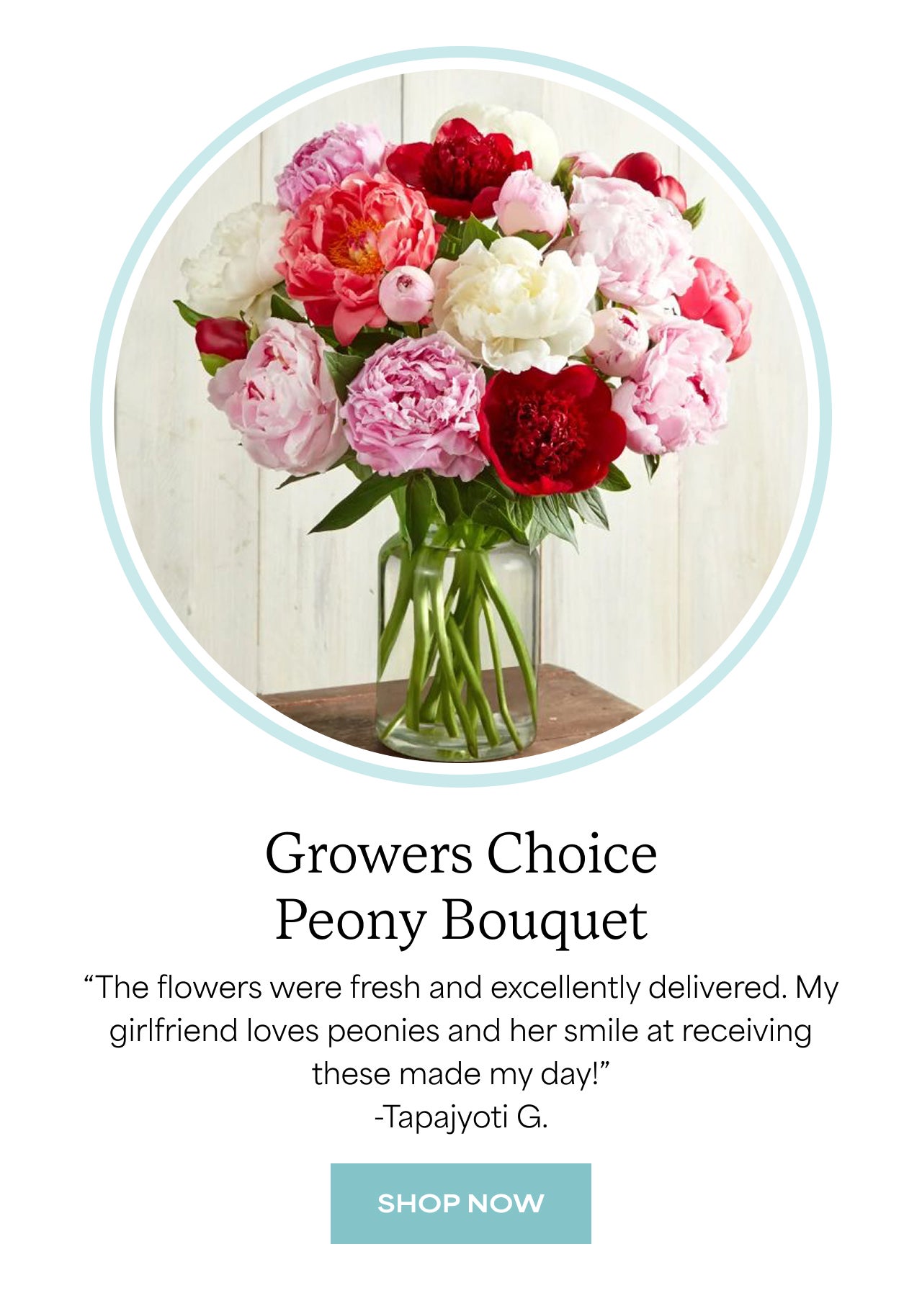 Growers Choice Peony Bouquet | Shop Now