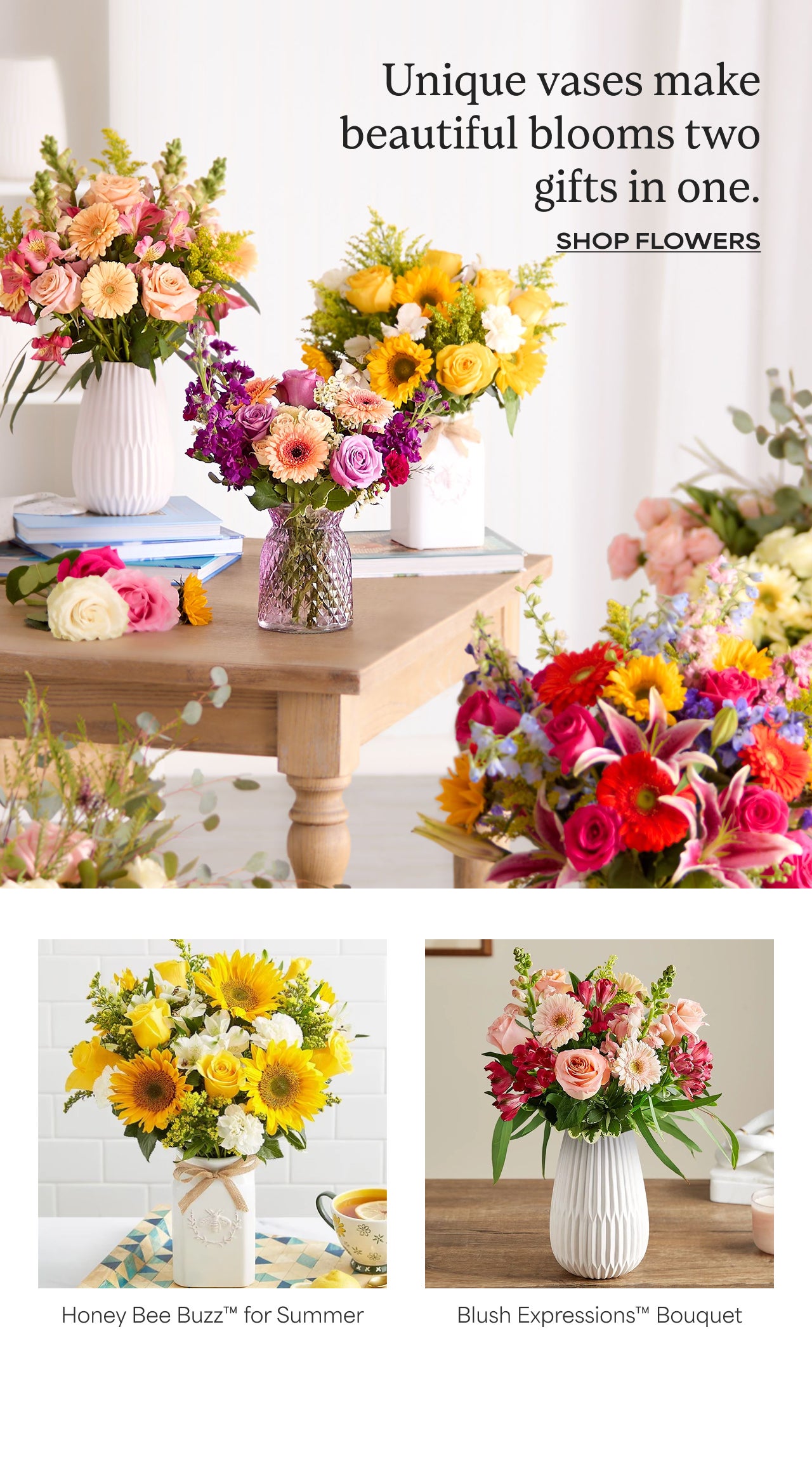 Unique vases make beautiful blooms two gifts in one | Shop Flowers