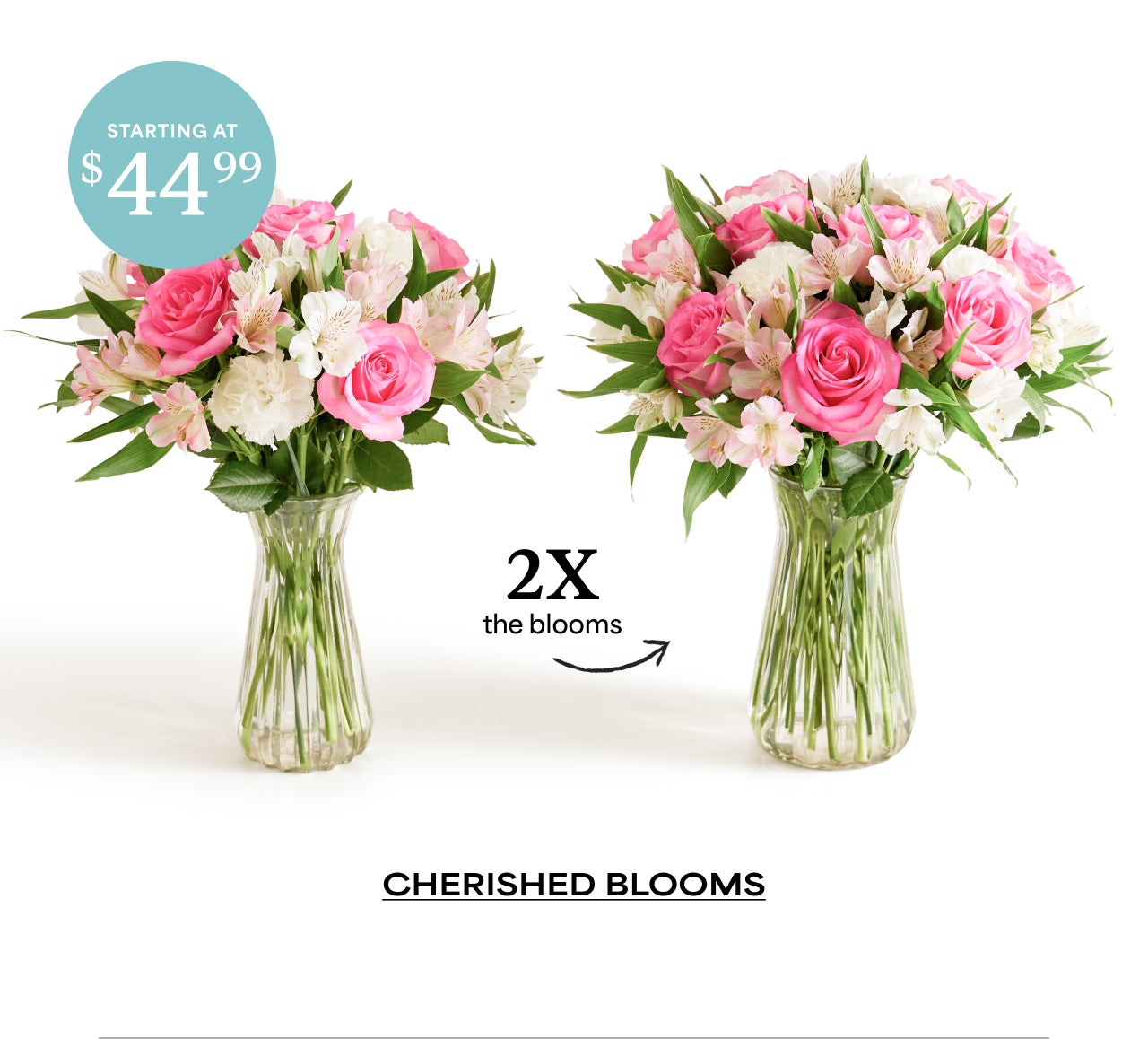 Double the blooms | Starting at $44.99 | Shop Cherished Blooms