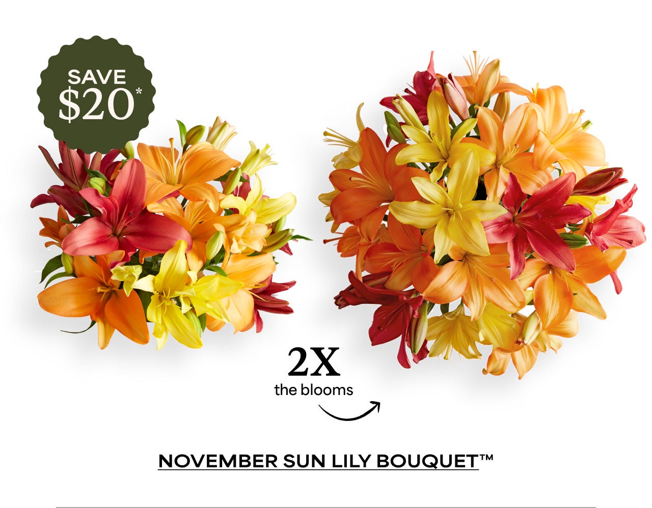 November Sun Lily Bouquet